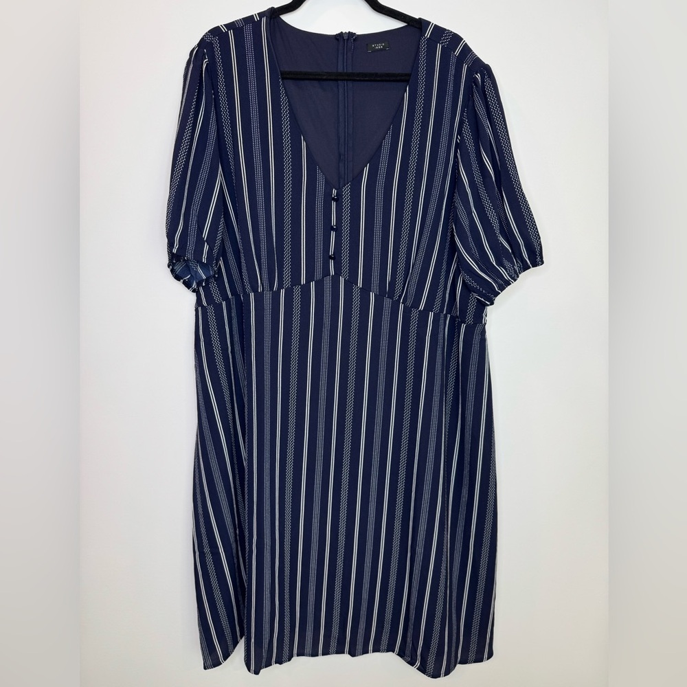 New Studio 1886 Navy Striped button detail Dress size 2X